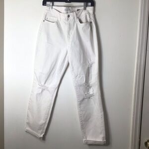 Judy Blue jeans 28 boyfriend White Ripped Straight Leg Jeans